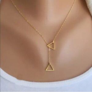 🌸Gold Triangles charms choker necklace N3